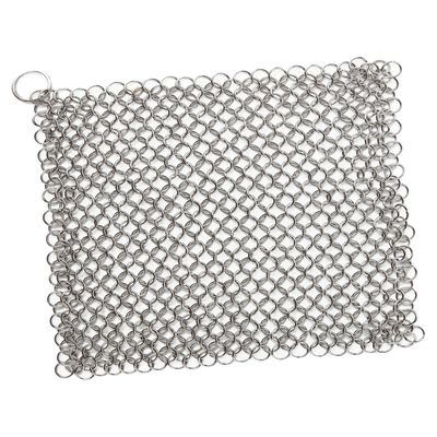 CLUB BOLLYWOOD Chain Scrubber 316 Stainless Steel Wear Resistance for Griddle Wok Scraper Small | Kitchen Tools & Gadgets | Other Kitchen Tools & Gadgets|1 Piece Cast Iron Cleaner