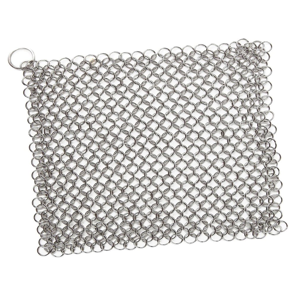 CLUB BOLLYWOOD Chain Scrubber 316 Stainless Steel Wear Resistance for Griddle Wok Scraper Small | Kitchen Tools & Gadgets | Other Kitchen Tools & Gadgets|1 Piece Cast Iron Cleaner