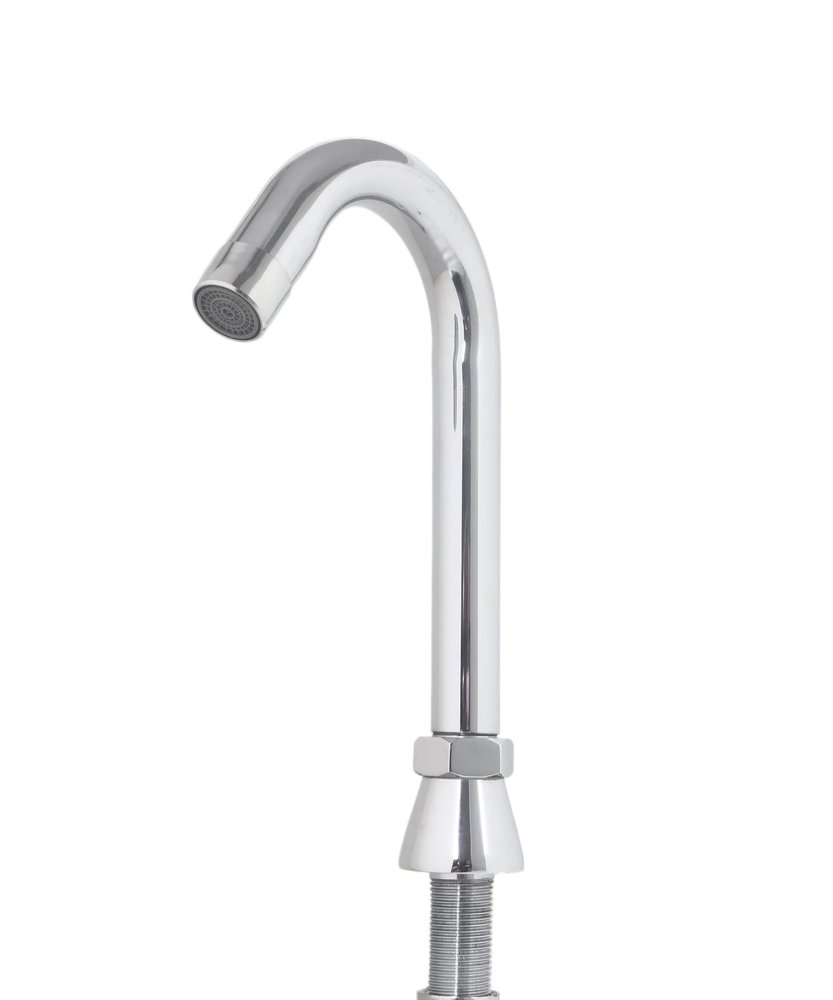 Contemporary Silver Brass Foot Operated tap-360 Deg Washbasin Spout ONLY Without knobs (Made in India)