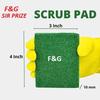 F&G SIR PRIZE Utensil Scrub Pad, 5 Pcs Dish Scrubber Scouring Pads, 4 x 3 inch Green Reusable Household Scrub Pads for Dishes, Kitchen Scrubbers & Metal Grills (Medium 1 Pack) view 2