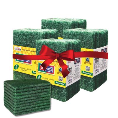 F&G SIR PRIZE Scouring Pad, 40 Pcs Dish Scrubber Scouring Pads, 4 x 6 inch Green Reusable Household Scrub Pads for Dishes, Kitchen Scrubbers & Metal Grills (Large 4 Pack)