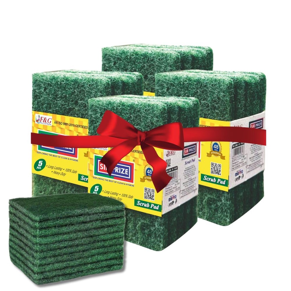 F&G SIR PRIZE Scouring Pad, 40 Pcs Dish Scrubber Scouring Pads, 4 x 6 inch Green Reusable Household Scrub Pads for Dishes, Kitchen Scrubbers & Metal Grills (Large 4 Pack)