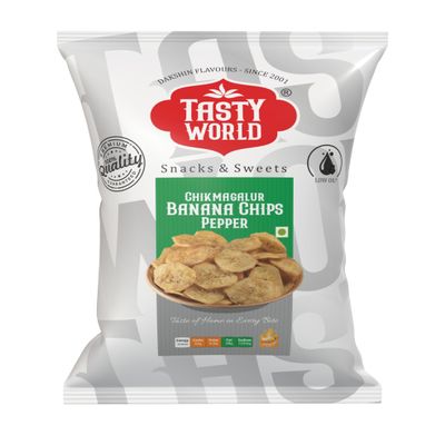 Tasty World Pepper Banana Chips (4X100 grams)