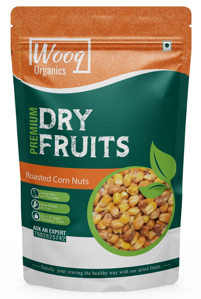 Wooq Organics Premium Roasted Corn Nuts 1 Kg - Irresistible Flavor, Nutritious Snacking (pack of 2 X 500g)
