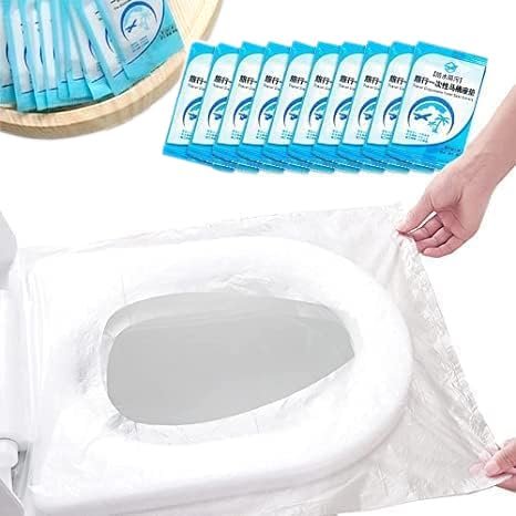Hiyan Waterproof Non-Woven Fabric Toilet Seat Cover Avoid Direct Contact With Unhygienic Seat | Disposable Toilet Seat Cover For Travel (Pack Of 15Pcs)