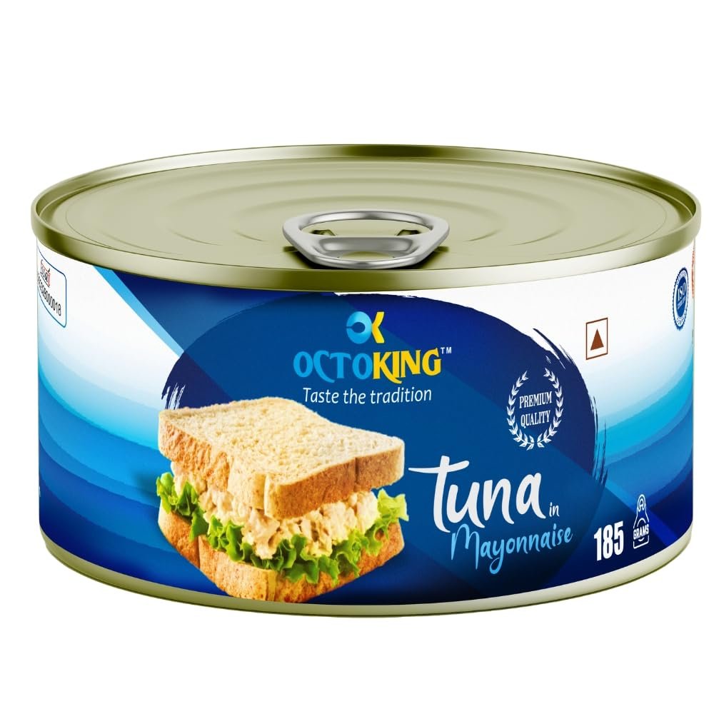 Octoking Tuna in Mayonnaise,185g Ready to Eat Prefect fit for Sandwiches, Salads or Wraps Storage in Cool & Dry Places With a Shelf Life 2 Years (Pack of 1)