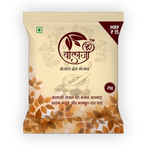 Balaji Ayurvedic Dant Manjan 25G Best Tooth Powder For Gums(Pack Of 24) Relief From Bad Breath