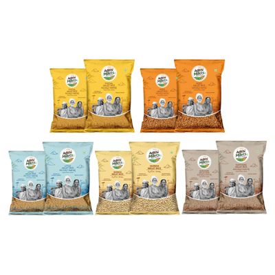 ADITHI Millets Combo (5Kg) 100% Organic Whole Grains Unpolished & Natural Dr. Khadars Selection Foxtail, Kodo, Little, Quinoa & Barnyard (1Kg Each) | High-Fiber, Protein-Rich