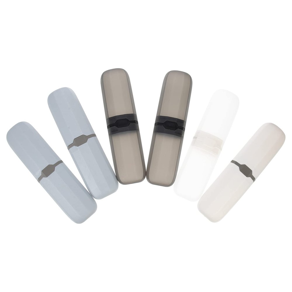 Ubervia Portable Toothbrush Toothpaste Case 6pcs Toothbrush Toothpaste Storage Container Box Wash Cup Holder for Travel Outdoors Business Trips Home School