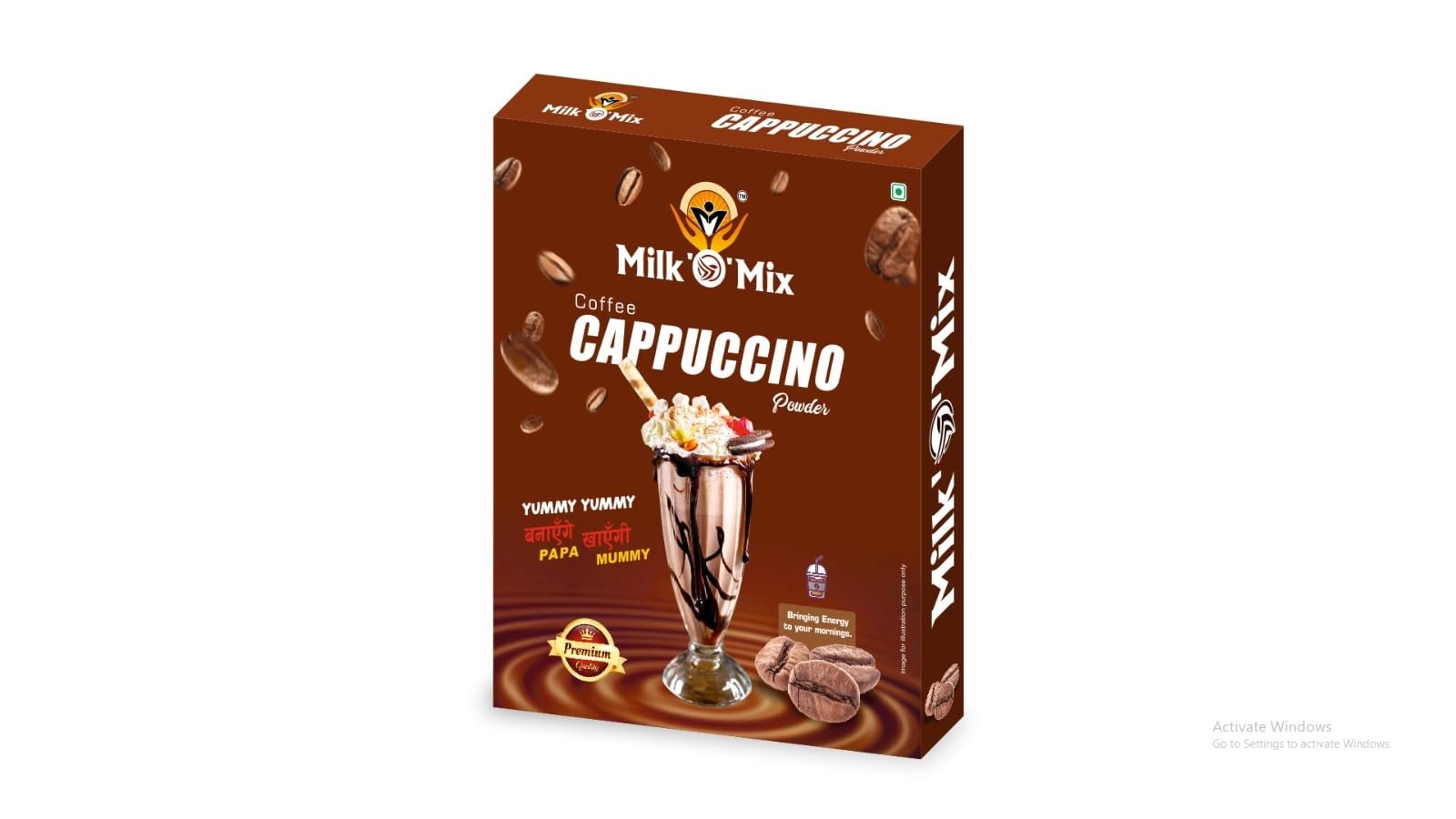 Milk 'O' Mix cappuccino Flavored Coffee Shake Powder -200 Gram (Pack of 1)
