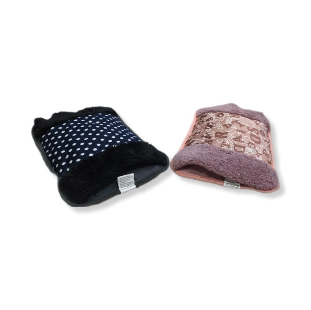 Electric heating water bag combo pack of 2 bag hot water pad heating water bag heating pad velvet gel bag hot water bottle multi colour