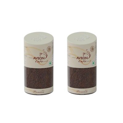 Aveon Cafe Premium Instant Coffee - 50g Jar (Pack of 2) | Finely Agglomerated Coffee Blend | Rich Aroma & Smooth Flavor | Crafted with 100% Arabica & Robusta | Instant Coffee Perfection