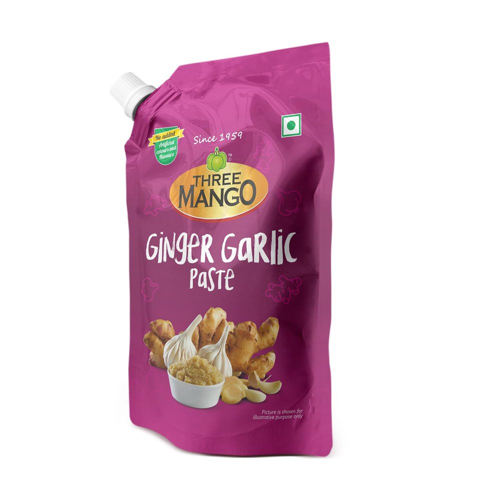 Three Mango Ginger Garlic Paste | Rich In Flavour | No Added Colours | Natural And Authentic (200 Gram)