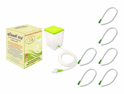 SSK PVC Enema Kit 1500 ML for Home use with Instruction | Enema home kit for Adults Reusable & washable (Enema Set 1 & Individually Tube 5)