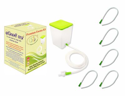 SSK PVC Enema Kit 1500 ML for Home use with Instruction | Enema home kit for Adults Reusable & washable (Enema Set 1 & Individually Tube 4)