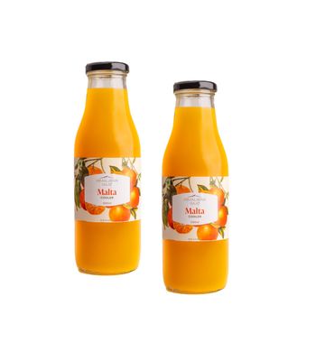 Himalayan Haat Malta Cooler  100% Natural Malta Orange Squash, Made with Khand | No Preservatives or Additives | 500ml (Pack of 2)