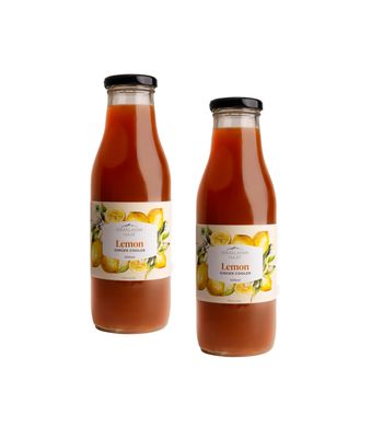 Himalayan Haat Lemon Ginger Cooler  Handmade Juice Concentrate | 100% Natural & Healthy | Made with Farm-Fresh Ingredients & Khand | No Preservatives or Artificial Ingredients | 500ml x 2