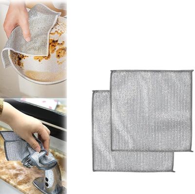 Black Olive Scrubbing Pad Wire - Stainless Steel Scrubber Non-Scratch Wire Dishcloth, Multifunctional Dishwashing Sponge, Easy Reusable Cleaning Supplies for Kitchen, Sinks, Pots, Cooktops (Pack of 2)