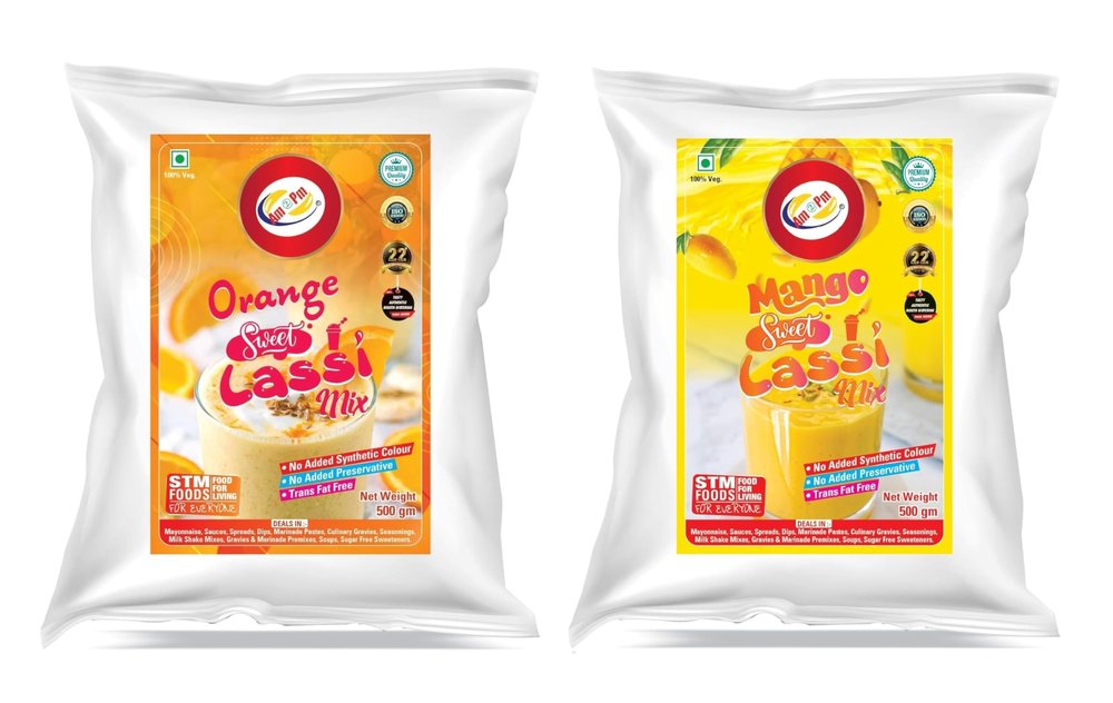 Am 2 Pm - Flavoured Lassi Mix Powder, Premium Silky Smoothy Lassi Premix Powder, Instant Premix Drink - Refreshing Drink For Summer (500g, Pack of 2) (Orange Mix + Mango Mix)
