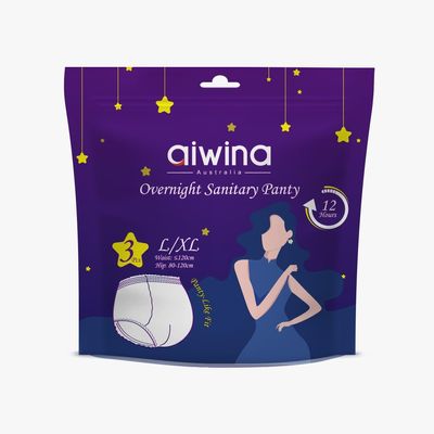 Aiwina Premium Comfortable Overnight Sanitary Panty (L/XL, 6)