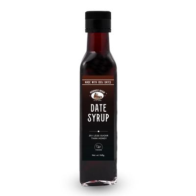 Brawny Bear Date Syrup, Healthy Sugar Substitute, 100% Natural Arabian Date Syrup with No Added Sugar and Preservatives, Vegan, Natural Sweetener for Toppings, Baking, Cooking, Low GI - 140gm