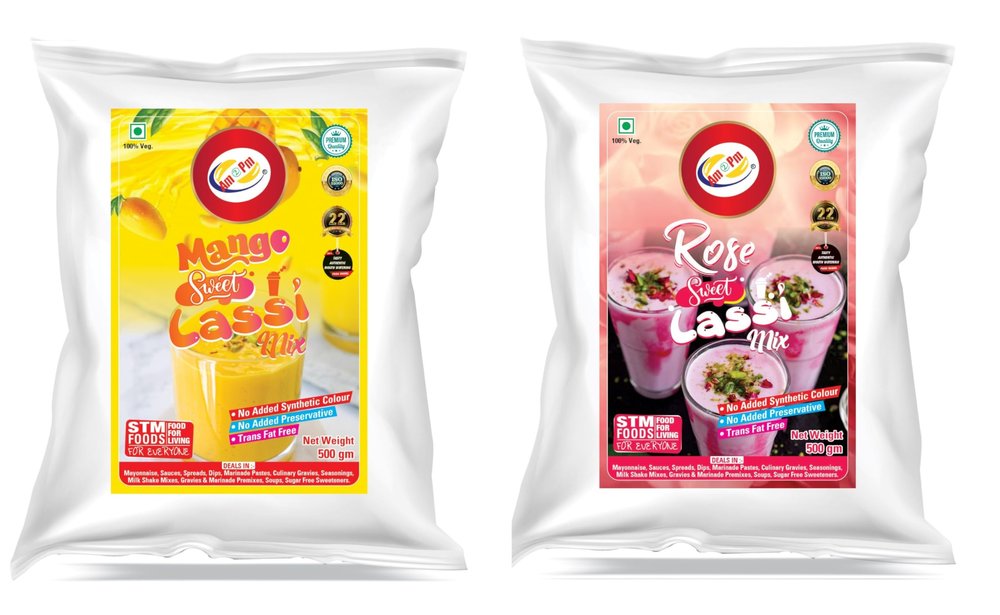 Am 2 Pm - Flavoured Lassi Mix Powder, Premium Silky Smoothy Lassi Premix Powder, Instant Premix Drink - Refreshing Drink For Summer (500g, Pack of 2) (Mango Mix + Rose Mix)