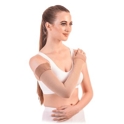 Lymphedema Arm Sleeve (Single) - Compression Arm Sleeve Recommended by Doctors, For Post-Mastecomy & Lymphoedema of Hand and Arm, Extra-Firm Graduated Compression (For Women & Men) (XL)