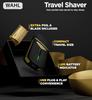 Wahl Travel Shaver USB, 0.4 mm cutting length, 45 minutes run time, Perfect travel companion with USB charging facility, Extra Cutting blade and foil to move along the contours, Black & Gold - 3025441IN view 3