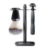 LOOM TREE 3x Mens Shaving Kit Black Luxury Elegant Razor+ Stand Holder + Shaving Brush view 3