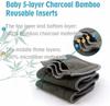 KINDAR CARE 5 Layers Bamboo Charcoal Insert Pad | High Absorbent | 30 x 12 cm | Easy To Wash & Dry | Reusable Pads | Diaper Insert Pad | Pack of 8 view 4