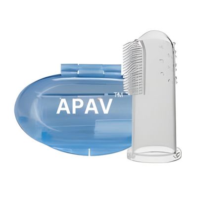 APAV Silicone Baby Finger Toothbrush, BPA/BPS Free, Great for Massaging & Cleaning Gums and Tounge designed for Kids & New born Baby, (Blue)