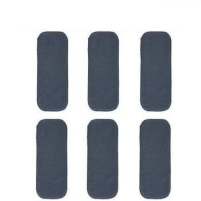 KINDAR CARE 5 Layers Bamboo Charcoal Insert Pad | High Absorbent | 30 x 12 cm | Easy To Wash & Dry | Reusable Pads | Diaper Insert Pad | Pack of 6
