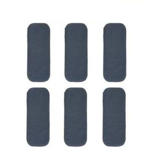 KINDAR CARE 5 Layers Bamboo Charcoal Insert Pad | High Absorbent | 30 x 12 cm | Easy To Wash & Dry | Reusable Pads | Diaper Insert Pad | Pack of 6