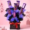 Floweraura Decorative Set Of 7 Silky Chocolates Bouquet In Black Box For Valentine's Day Gift,Birthday Gift,Anniversary Gift,Mother's Day Gift,Father's Day,Women's Day Gift,400 Grams view 1
