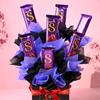 Floweraura Decorative Set Of 7 Silky Chocolates Bouquet In Black Box For Valentine's Day Gift,Birthday Gift,Anniversary Gift,Mother's Day Gift,Father's Day,Women's Day Gift,400 Grams view 4
