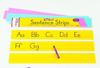 NavaFresh Basics Sentence Strips - Dry and Wipe - White - 30 Ruled Strips - 3" x 12" - Melamine - Minimalist - Yellow, Pink, Blue view 1