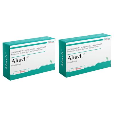 ALLDAY PHARMA Ahavit Multivitamin | Multivitamin with Probiotics | Tablet with Vitality, Mineral, Antioxidant, Vitamins | Health for Men & Women (120 Tablets)