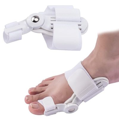 TECNOVIQ Bunion Corrector for Women Men, Orthopedic Toe Straightener Splint with Fracture Support and Pain Relief, Adjustable Design for Right/Left Foot Alignment, White, 1