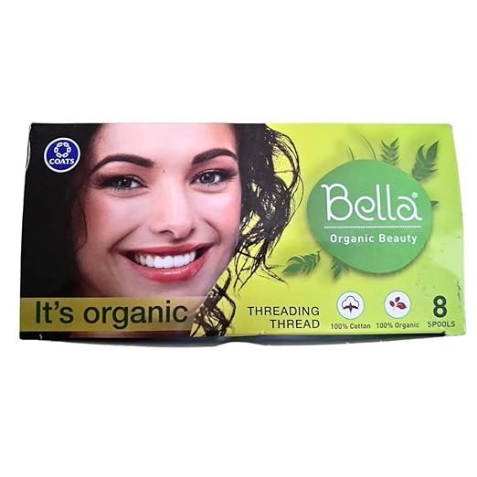 AANIJLAB Bella Organic Beauty Eyebrow Threading Thread Organic Cotton Eyebrow Threading Thread 100% Cotton, 100% Organic Box of 8 Spool