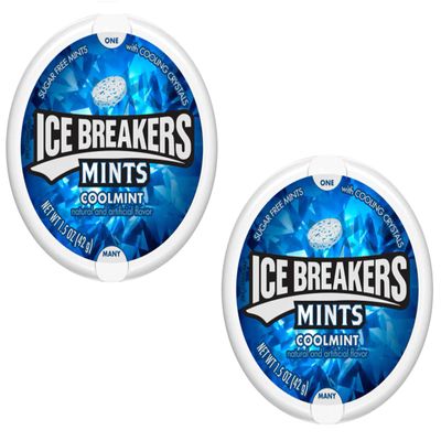 Astonished Retail Ice Breakers Mints 2 Pieces Coolmint,Sugar Free Mints With Cooling Crystals,84 Grams