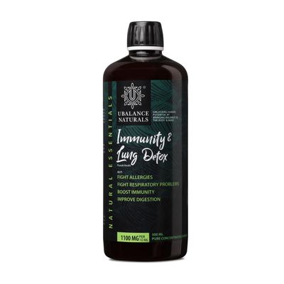 Ubalance Naturals Immunity & Lung Detox 1100 MG | Goodness of 5 potent herbs| May help Boost Immunity and gut health | May also aid in managing allergies and respiratory issues (250 ml)
