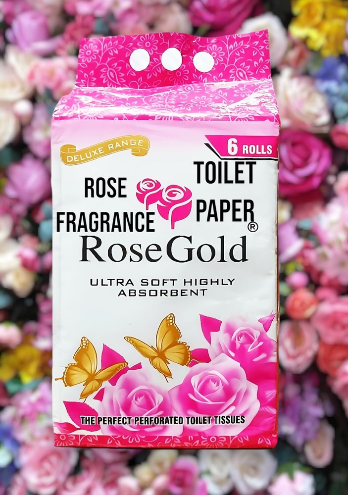 RoseGold 2 ply Rose Fragrance Toilet Paper Roll Extra Soft & Highly Absorbent for Your Home and Office Pack of 06 Rolls - Each Roll 340 Sheets