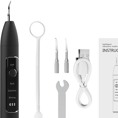 LOOM TREE Teeth Cleaner Professional with LED Light Teeth Cleaning Set for Adults Kids Black