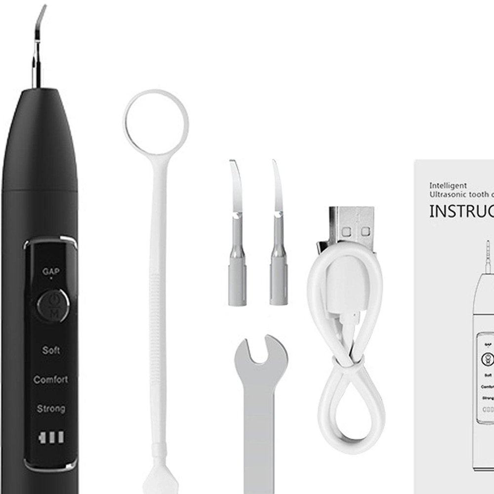 LOOM TREE Teeth Cleaner Professional with LED Light Teeth Cleaning Set for Adults Kids Black