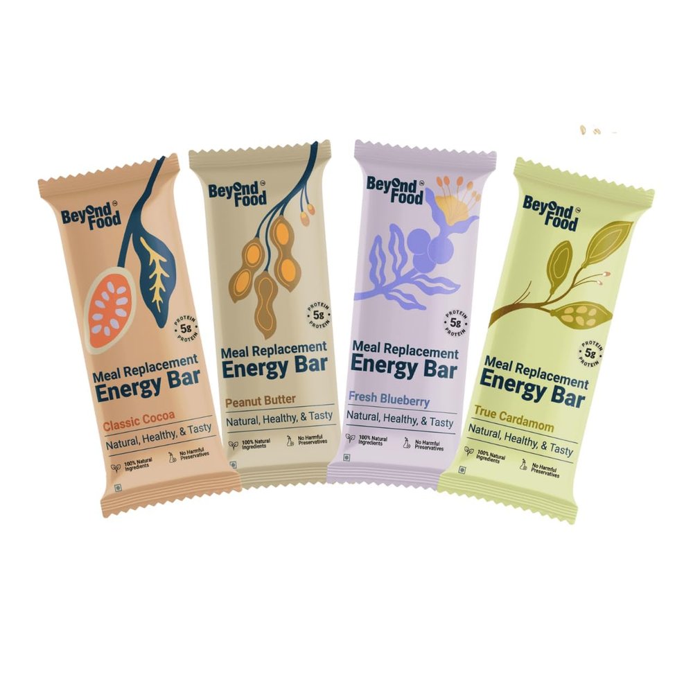 Beyond Food Meal Replacement Bars (Pack of 9, 220 Kcal Each) | 5g Rich Protein | No Added Sugar | Made with Dates, Nuts, Seeds & Dry Fruits | Healthy Snacks for Energy & Fitness | Assorted Combo Box
