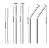 Chigssmile Reusable Stainless Steel Drinking Straw with Cleaning Brush Long Metal Straws for Drinking, Reusable Set of 5 (2 - Bend Pipe, 2- Long Straw, 1- Cleaning Brush) view 3