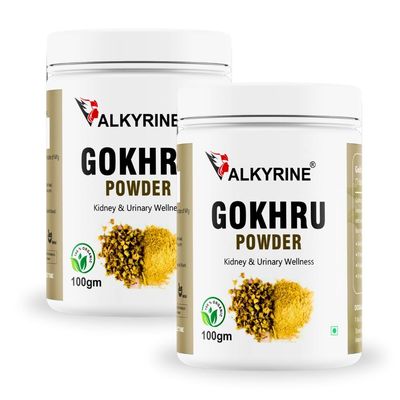 Valkyrine Natural Gokhru Powder - Vitality Boost (2 x 100g)