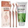 Senzicare Eyebrow Razor | Eyebrows, Upper Lip, Targeted Corner Hair | For Salon-Like Eyebrows No Cuts | Safe & Hygienic (3 units) And Aloe Vera Gel view 1