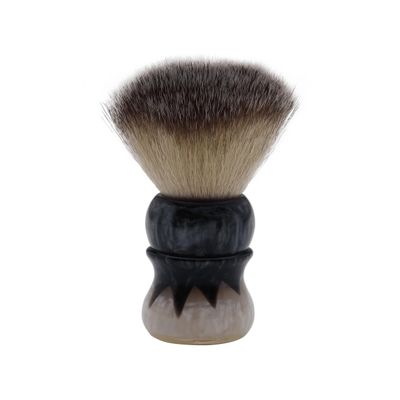 Pearl shaving Brush for men synthetic bristles & colored Resin Handle SBB-96 White & Gray