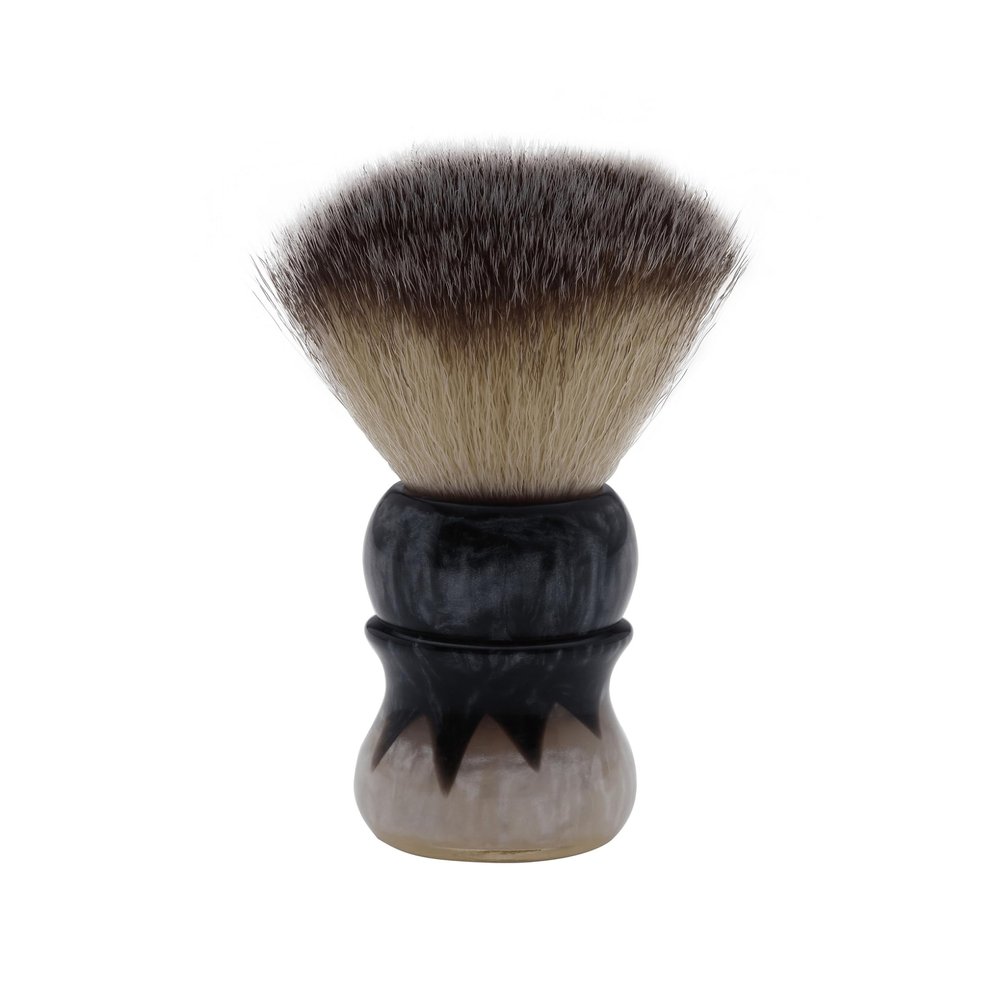 Pearl shaving Brush for men synthetic bristles & colored Resin Handle SBB-96 White & Gray